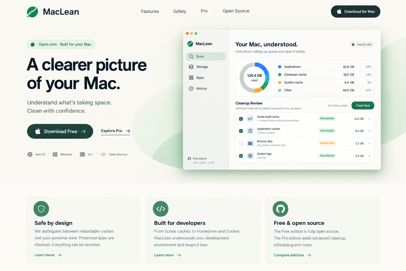 MacLean — Safe Computer Cleanup for Developers